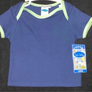 💞 New Baby Boy Size 6-9 Month Bon Bébé Short Sleeve Blue Tee Shirt